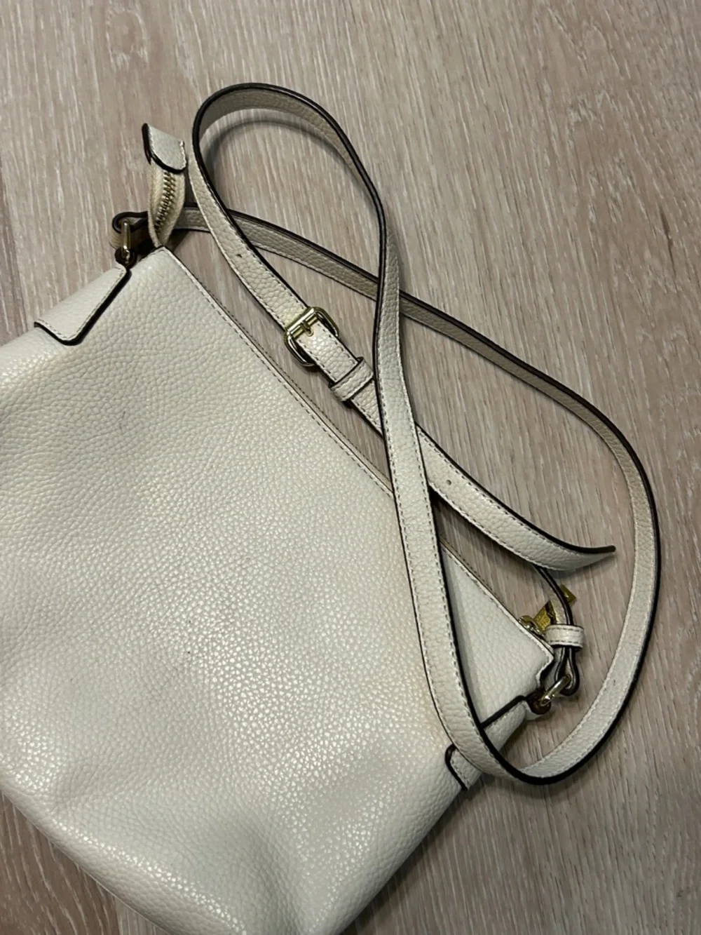 Anne Klein Faux Leather Crossbody Bag with Gold Emblem
